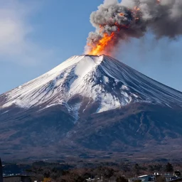 mount fuji volcano erupted in japan