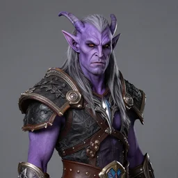 will ferrell as a night elf, detailed face, purple!!! skin, world of warcraft cosplay, medium shot, studio lighting
