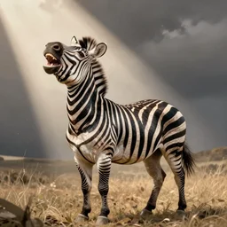 laughing zebra. art by artur bordalo