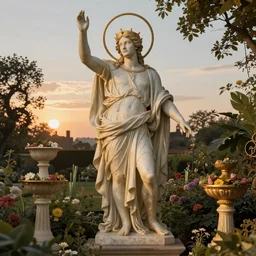 the God Pan, golden hour, in a garden, artstation, by J. C. Leyendecker and Peter Paul Rubens,