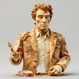 marlon brando sculpture made from pieces of bread