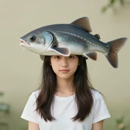 girl with head like a catfish photo
