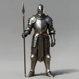 conzept art, 45 years old men, strict, militaristic, medieval heavy armor, no helmet, spear, high detail, digital art, medieval fantasy, realistic