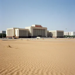 1 9 7 0 s movie still of a empty colossal stalinist style town in the desert, cinestill 8 0 0 t 3 5 mm eastmancolor, heavy grain, high quality, high detailed