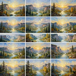 collage of the best scenic paintings in history, highly detailed, digital art, wimmelbilder, 8 k
