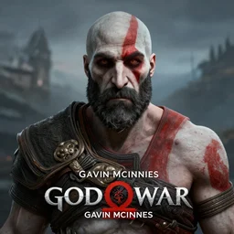 Gavin Mcinnes in God of War 4, sigma male, rule of thirds, award winning photo, unreal engine, highly detailed features