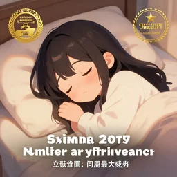 cute anime girl sleeping, high quality, award winning, digital art