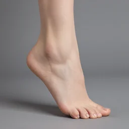 studio photography of a female foot