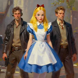 alice in wonderland, robopunk, oil painting, sunlit, paint texture, digital painting, highly detailed, artstation, sharp focus, illustration, concept art, ruan jia, charlie bowater, tom bagshaw, norman rockwell