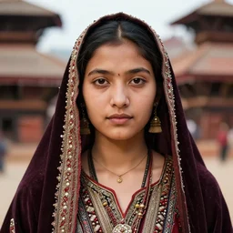 portrait_photo_of_a_stunningly beautiful nepalese maiden, symmetrical face, 16th century, hyper detailed by Annie Leibovitz, Steve McCurry, David Lazar, Jimmy Nelsson, professional photography