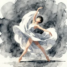 anime modern dance, sensual watercolor painting by greg rutkowski, trending on pixiv