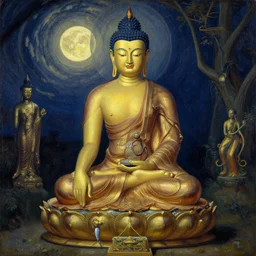 space, buddhism, painting by greg rutkowski, j. c. leyendecker, artgerm
