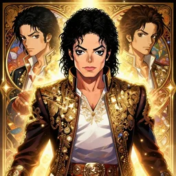 symmetry!!!!!! beautiful michael jackson anime summer singer close portrait, wearing ornate clothing, ultra detailed, elegant, intricate, anime, dynamic lighting, dnd, glowing lights, digital art, digital painting, artstation, wlop, sharp focus, illustration, art by artgerm and greg rutkowski and alphonse mucha, 8 k