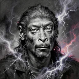 Very funny Snoop Dogg looking like an old monkey, colorful painting on grey scale face, powerful , magic, thunders, dramatic lighting, intricate, wild, highly detailed, digital painting, artstation, concept art, smooth, sharp focus, illustration, art by artgerm and greg rutkowski and alphonse mucha, footage