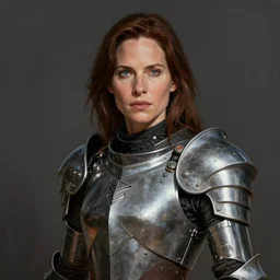 portrait of a woman by greg rutkowski, she looks like sigourney weaver, she is wearing a cybernetic knight armor, highly detailed portrait, digital painting, artstation, concept art, smooth, sharp foccus ilustration, artstation hq