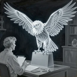 A griffon teacher, Wireframe, by Andrew Wyeth, 70mm, Reflection lumen mapping, trending on artstation, artstationHD, artstationHQ, 4k, 8k