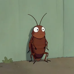 cockroach character, lonely toons style