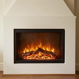 surreal tsunami fireplace with logs