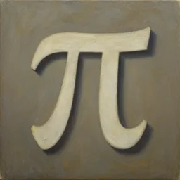 a sentimental representation of the number pi. oil painting. by afshar petros