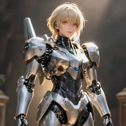 portrait of a humanoid mech, anime, hyperrealistic