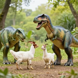 🦖 and 🐈 playing with each other
