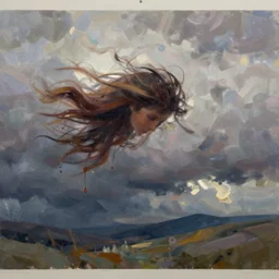 an unknown color slowly blowing in the wind sadness dripping from every brush stroke