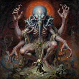 space, cthulhu, taoism, painting by greg rutkowski, j. c. leyendecker, artgerm