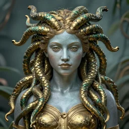Medusa, digital art, highly detailed,