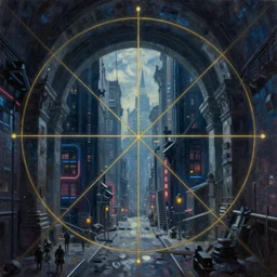 an epic painting underground, gotham city, oil on canvas, cold colors, perfect composition, golden ratio, beautiful detailed, photorealistic, digital painting, artstation, concept art, smooth, sharp focus, illustration, cyberpunk background, artstation trending, octane render, unreal engine