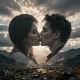 a heart shaped kiss