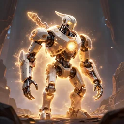 sawtooth machine mecanical creature robot of horizon forbidden west horizon zero dawn radiating a glowing aura global illumination ray tracing hdr fanart arstation by ian pesty and alena aenami artworks in 4 k