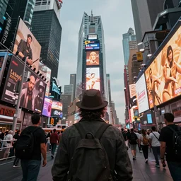 isaac from the binding of isaac : rebirth in the middle of times square, pov, taken by a bystander realistic 4 k octane beautifully detailed render, 4 k post - processing, highly detailed, intricate complexity, epic composition, magical atmosphere, cinematic lighting, masterpiece, ultra hd