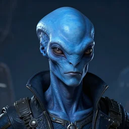 portrait from a handsome blue masculine extraterrestrial alien, sci - fi art, hr giger, trending on artstation