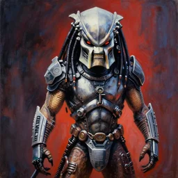 ! dream a painting of the predator ( 1 9 8 7 ), a fine art painting by ron walotsky, trending on deviantart, neo - primitivism, movie poster, poster art, sci - fi