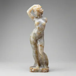 sculpture of a woman made of chalcedony