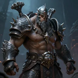 armored orc brute, epic fantasy art, detailed face, spiked helm and gauntlet, mystic atmosphere, trending on artstation, deviantart, digital art, high detail, high definiton, ultra realistic, high quality, hyper realistic, 4 k uhd