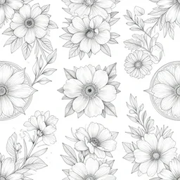 ornate decorative floral pattern, seamless, digital asset, line art, watercolour, pretty flowers, leaves, cluttered, photorealistic, pbr, 8 k, 3 0 0 dpi