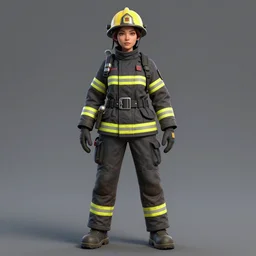 unreal engine 5 detailed 3 d model of attractive female fire fighter 3 d render, behance, high res model, human, z - brush, meta human, attractive pose