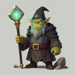 a small ogre wizard, hearthstone, concept illustartion, character art,