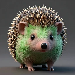 frontal head of green hedgehog, artgerm, rutkowski, tooth wu, beeple, and intricate, 3 d cgi render
