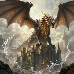 dragon looming over a fantasy castle, amazing masterclass portrait of the, hearthstone splash art, deiv calviz, splash art, natural light, elegant, intricate, fantasy, atmospheric lighting, by greg rutkowski, hearthstone splash art, hd wallpaper, ultra high details, cinematic composition, professional master piece made in one year