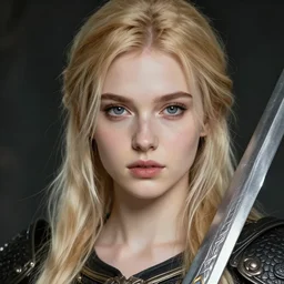 Jordis the Sword-maiden from Skyrim || blonde, cute-fine-face, pretty face, realistic shaded Perfect face, fine details. Anime. realistic shaded lighting poster by Sakimichan, magali villeneuve, artgerm, Jeremy Lipkin and Michael Garmash and Rob Rey