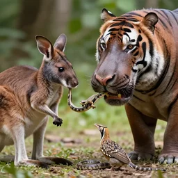 a photo of a mouse lizard kangaroo hippo tiger ostrich sparrow snake feeding its young award winning nature photography
