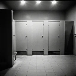 movie still of empty gigantic public shower with tiles floor, cinestill 8 0 0 t black and white, by andrei tarkovsky, heavy grain, high quality, high detail, ultra wide lens, cinematic composition, dramatic light, lens flares, anamorphic, trail cam footages