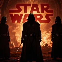 star wars mustafar from revenge of the sith but it's an oscard winning cinematography / photography, there are two silhouettes