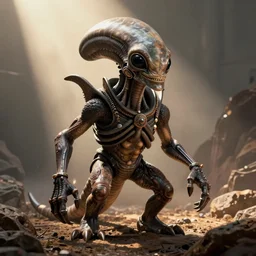 alien creature from raiders of the lost ark, funny looking,