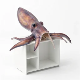 giant squid sea monster assembling ikea furniture, 4 k