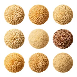 ultra realistic various types of grains, top down view, product photography, menu image