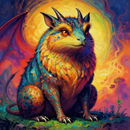 A psychedelic portrait of barbatos tiamat , vibrant color scheme, highly detailed, in the style of romanticism, cinematic, artstation, Moebius, Greg rutkowski