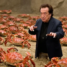 Danny Devito fighting an army of crabs